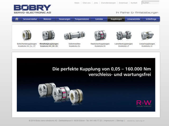 Bobry servo-electronic Redesign Website - Technik kompakt dargestellt